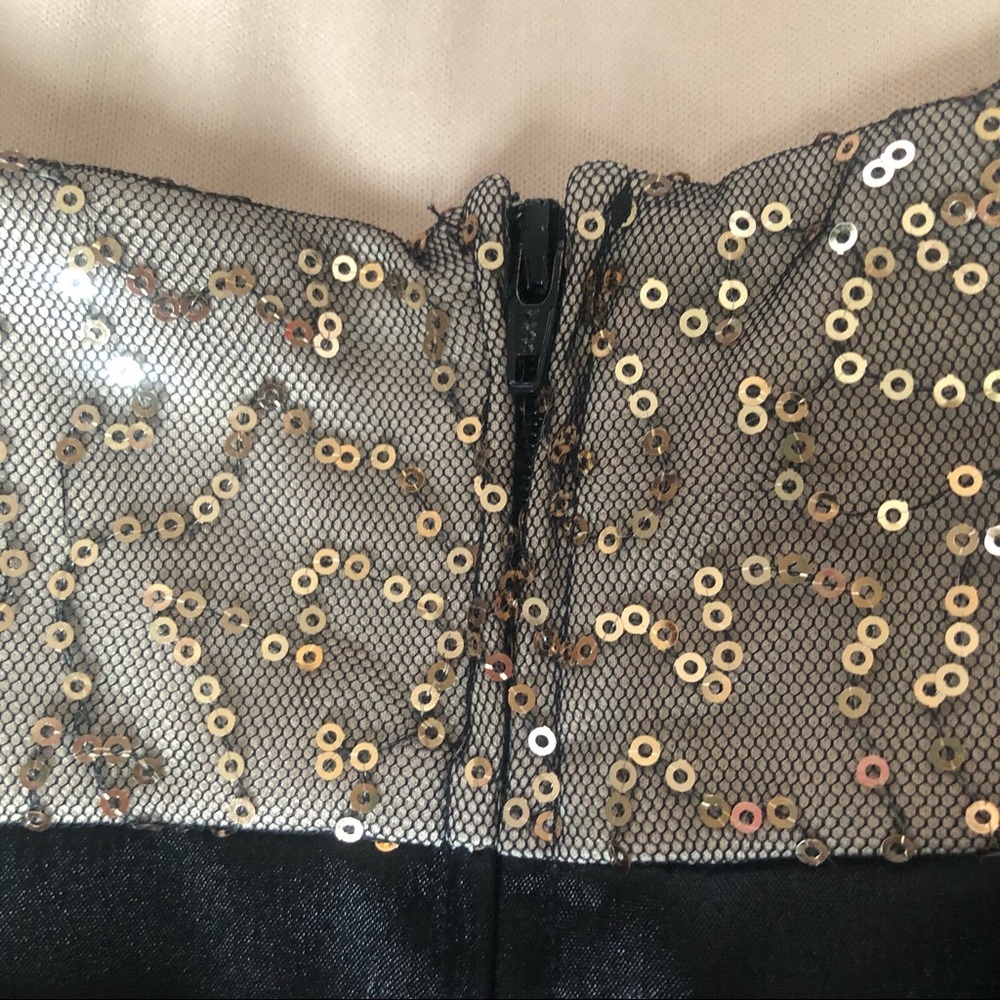 A. Byer 7 black and gold dress w gold sequins - Picture 8 of 15